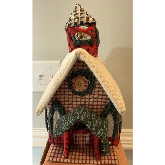 Quilted Fabric Christmas Church Village House w/ Box – Christmas Traditions - Picture 4 of 9
